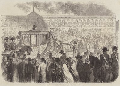 The Queen of Spain proceeding to open the Cortes by Gustave Janet